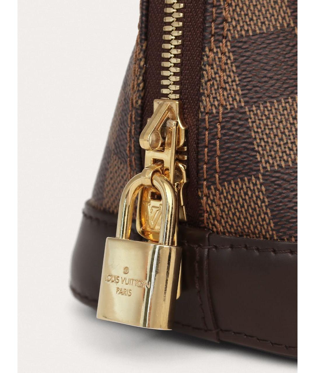LOUIS VUITTON Коричневая кожаная сумка через плечо, фото 7