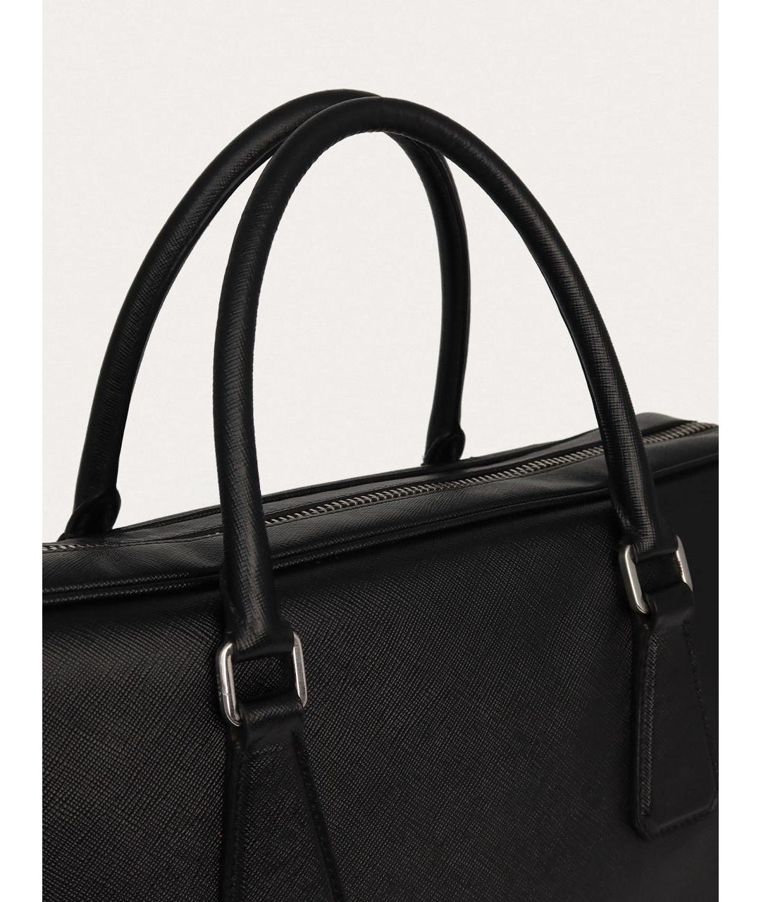 PRADA Черный кожаный портфель, фото 7