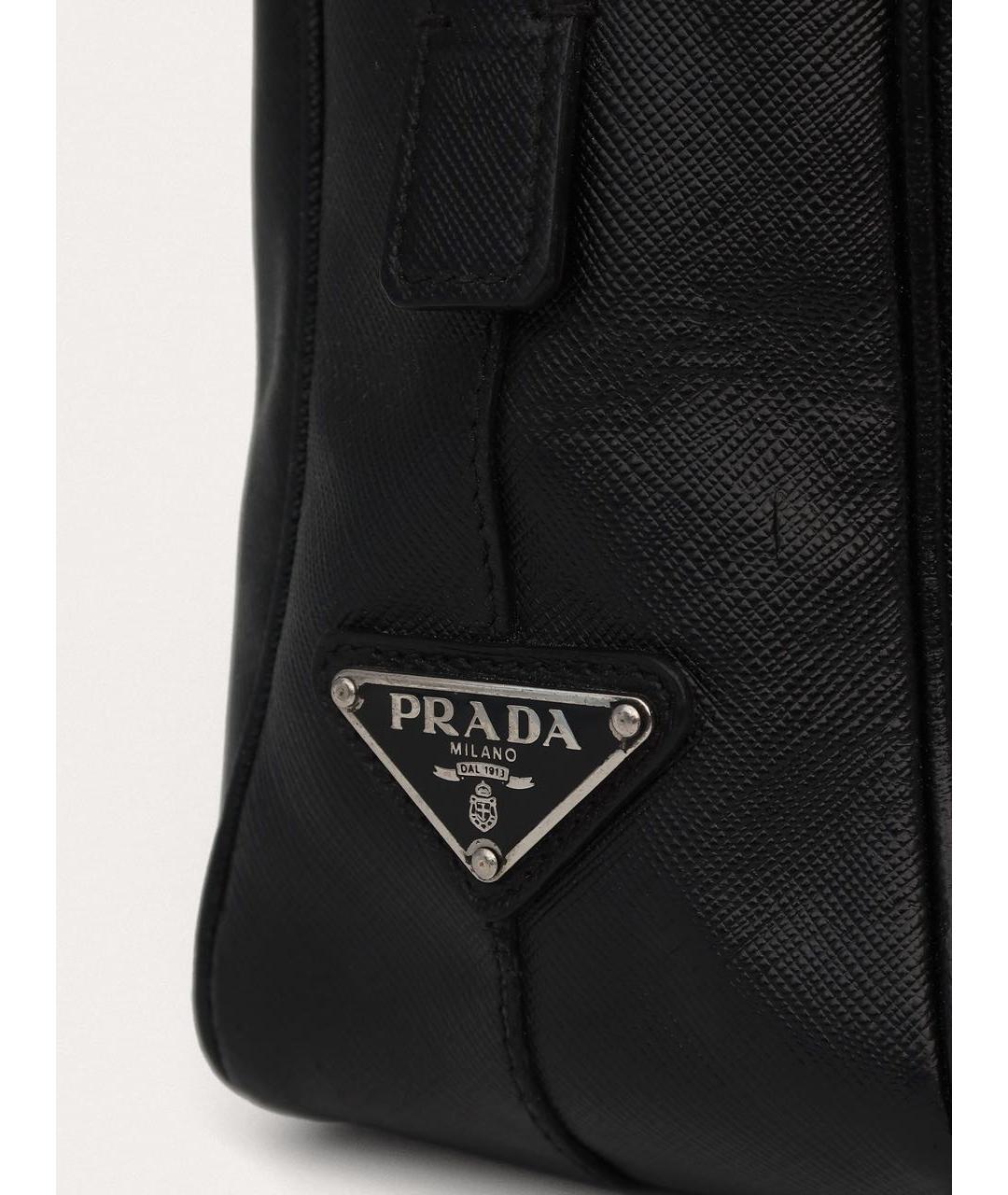 PRADA Черный кожаный портфель, фото 5