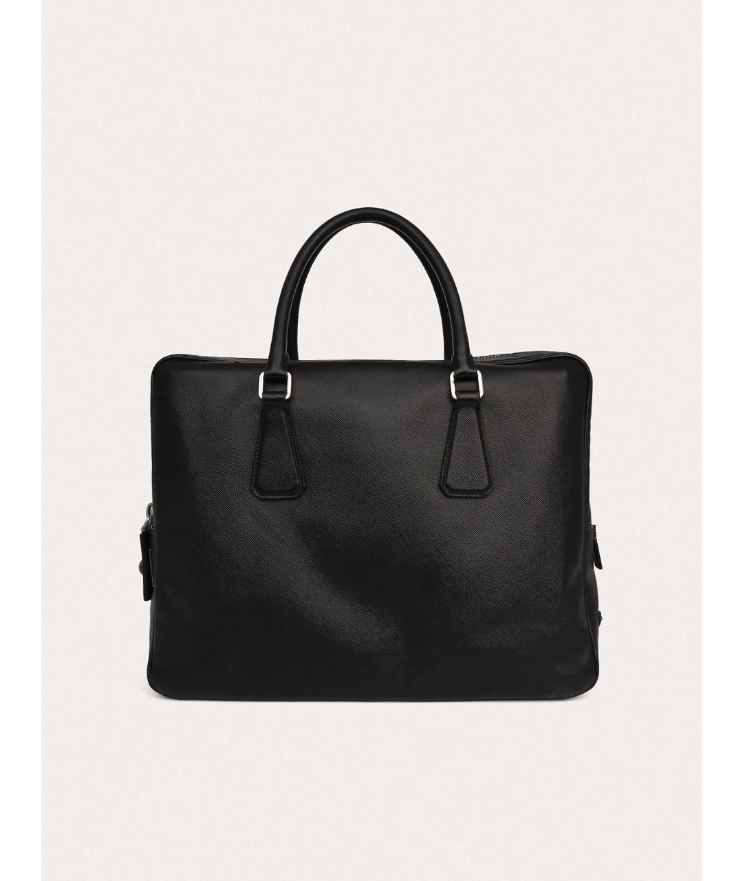 PRADA Черный кожаный портфель, фото 3