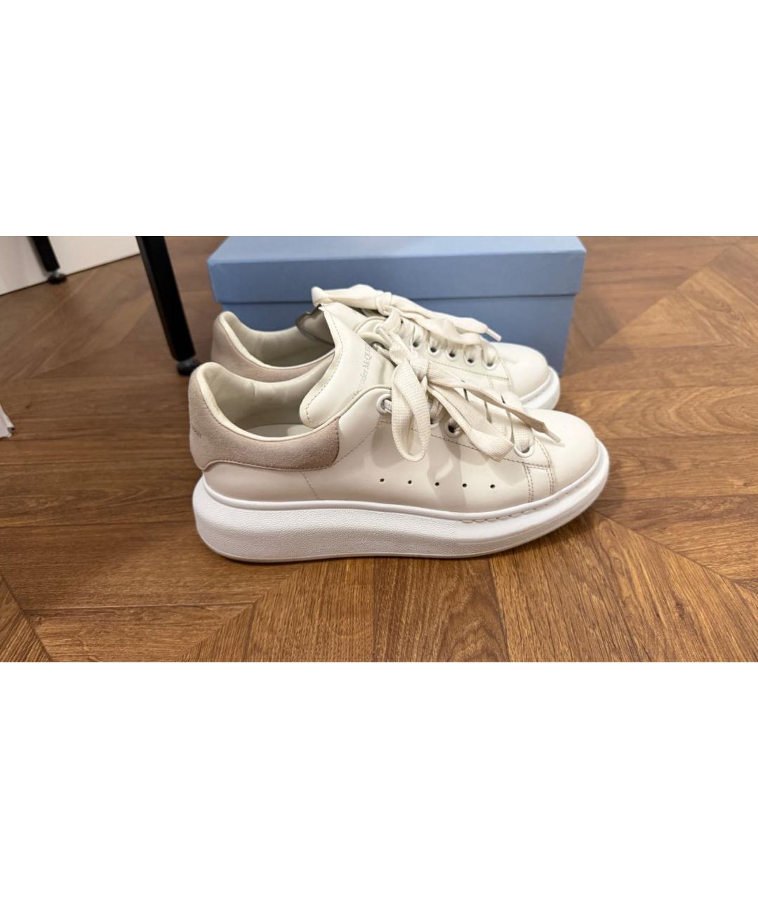 ALEXANDER MCQUEEN Белые кожаные кеды, фото 5