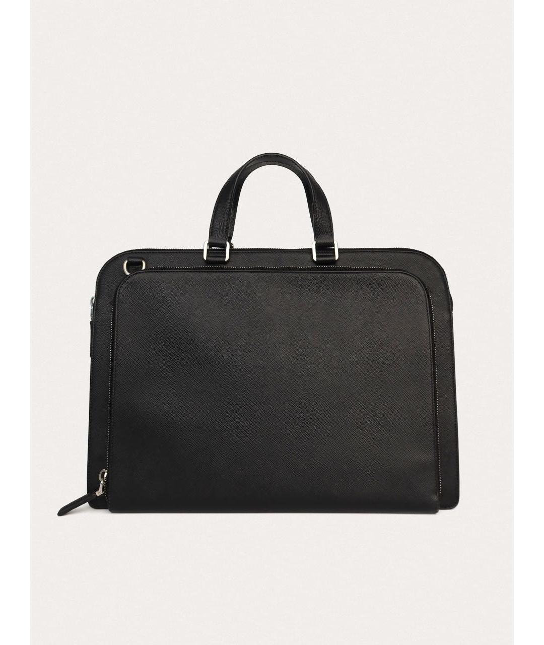 PRADA Черный кожаный портфель, фото 3
