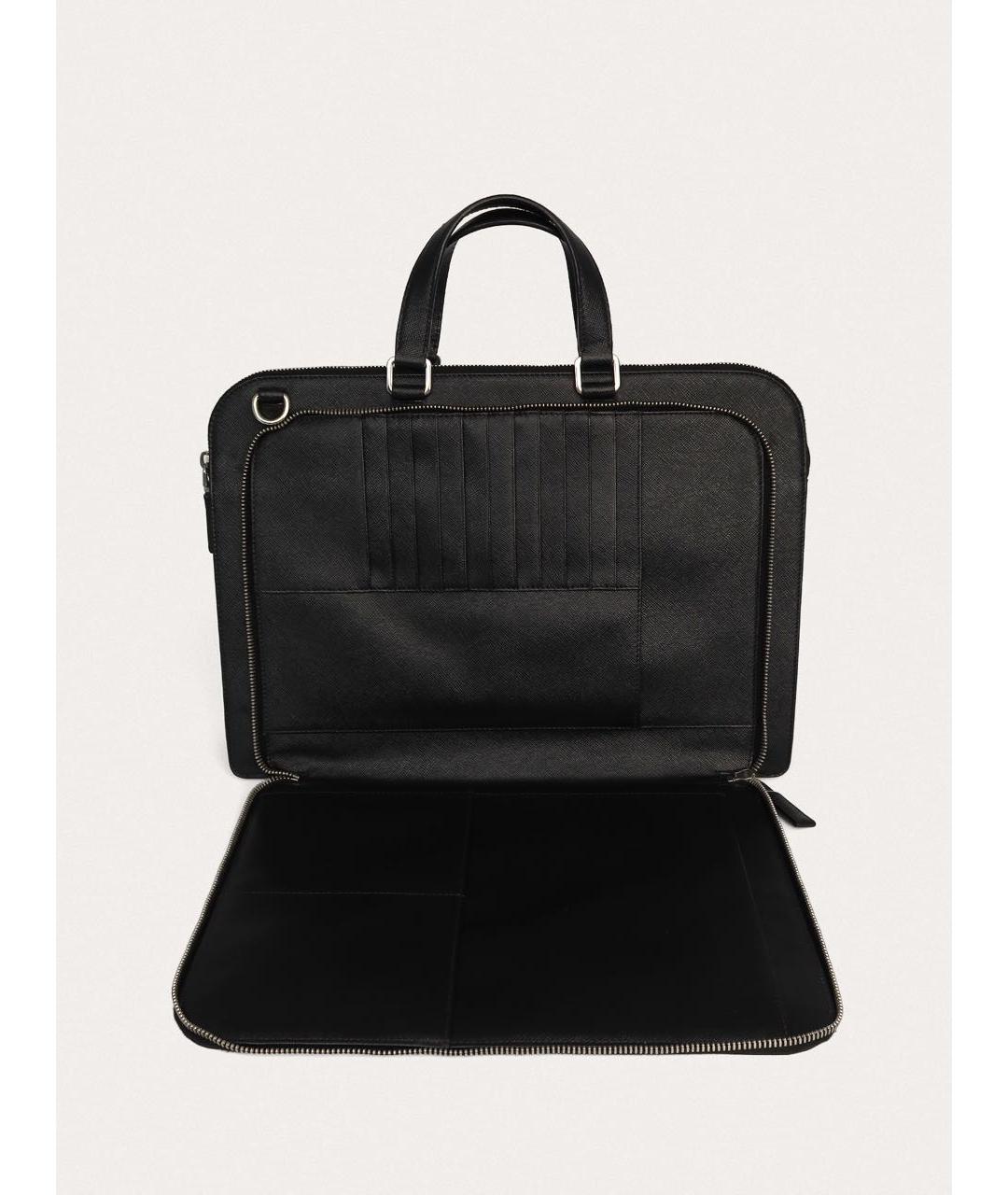 PRADA Черный кожаный портфель, фото 4