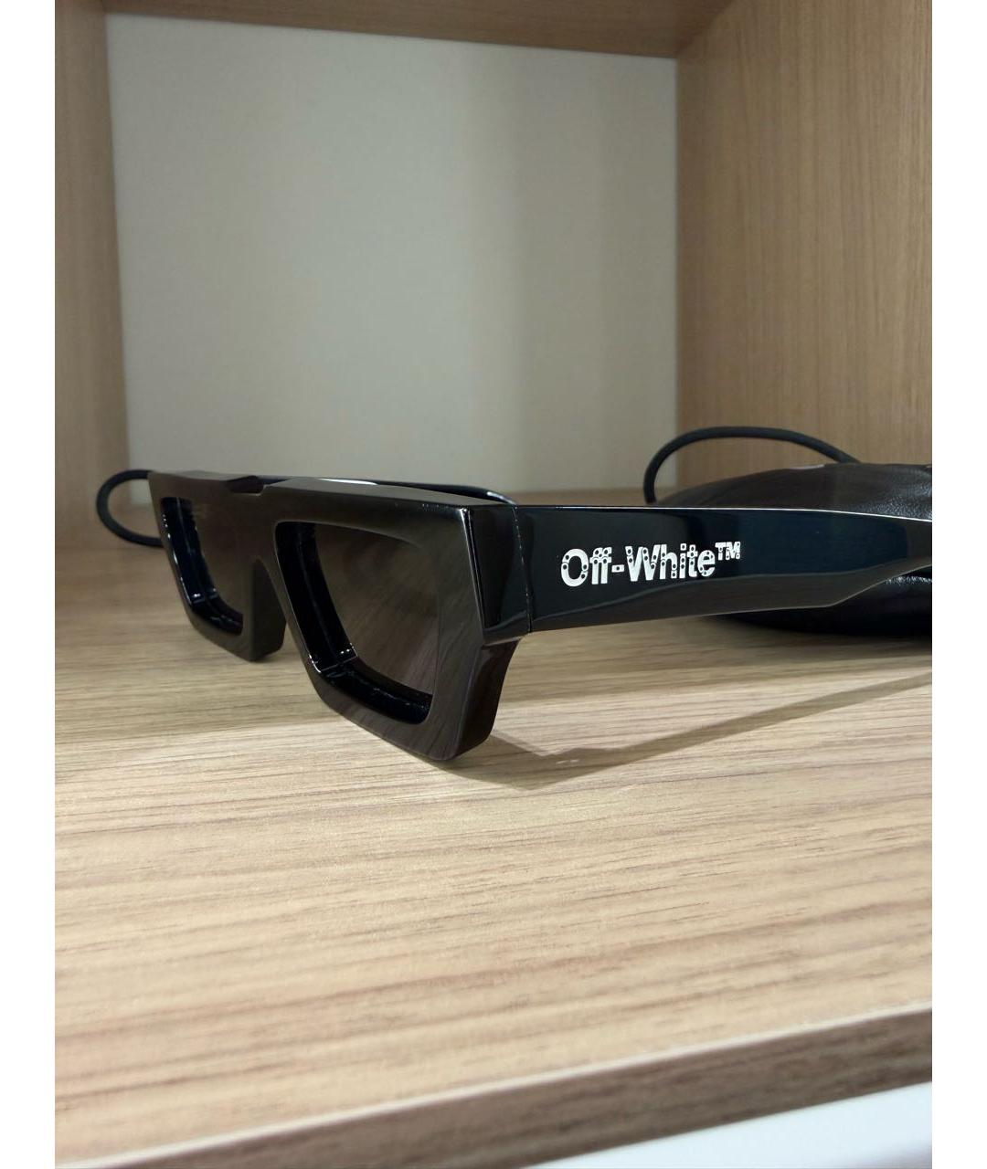 OFF-WHITE Черные пластиковые солнцезащитные очки, фото 2