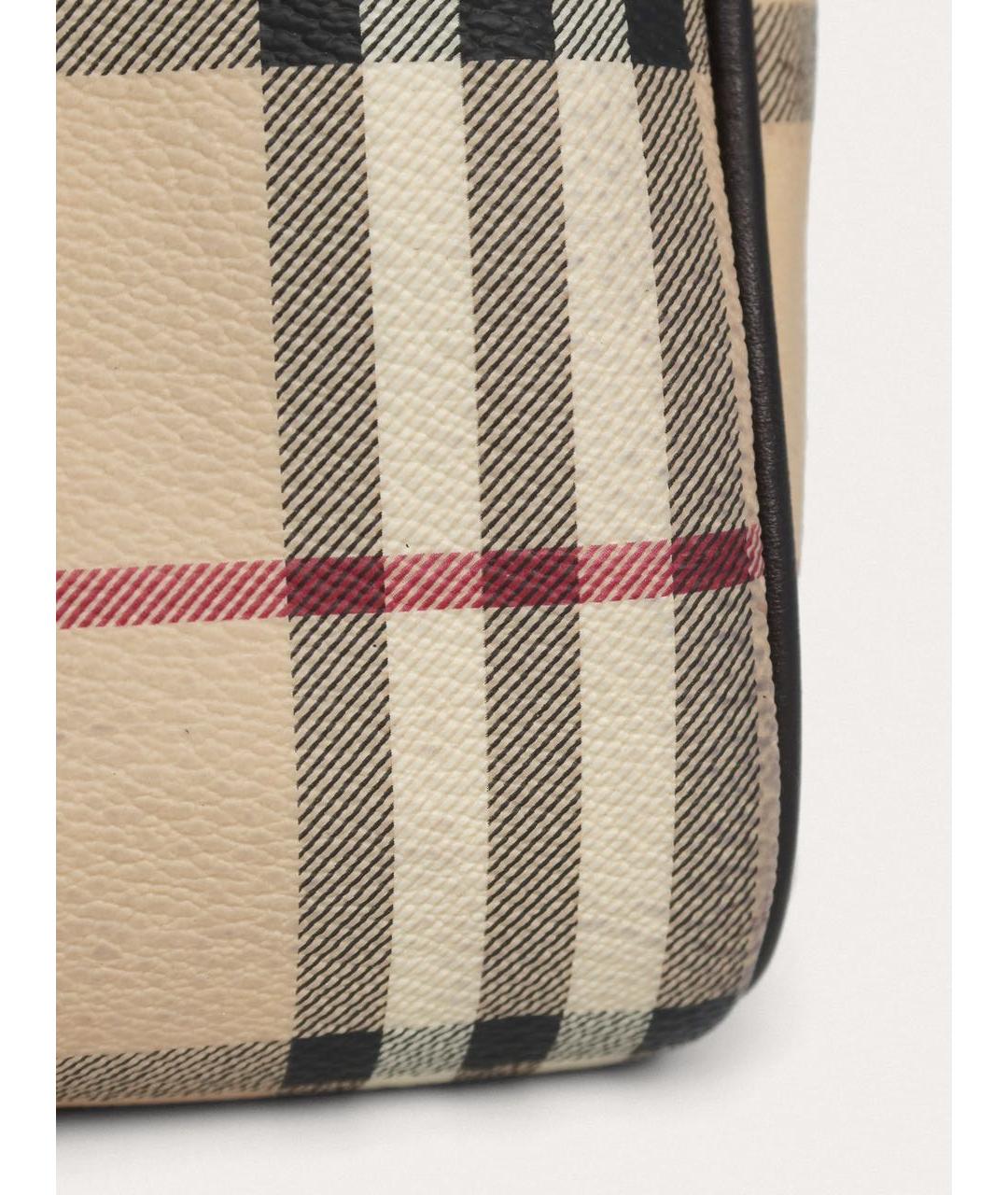 BURBERRY Бежевая кожаная сумка с короткими ручками, фото 5