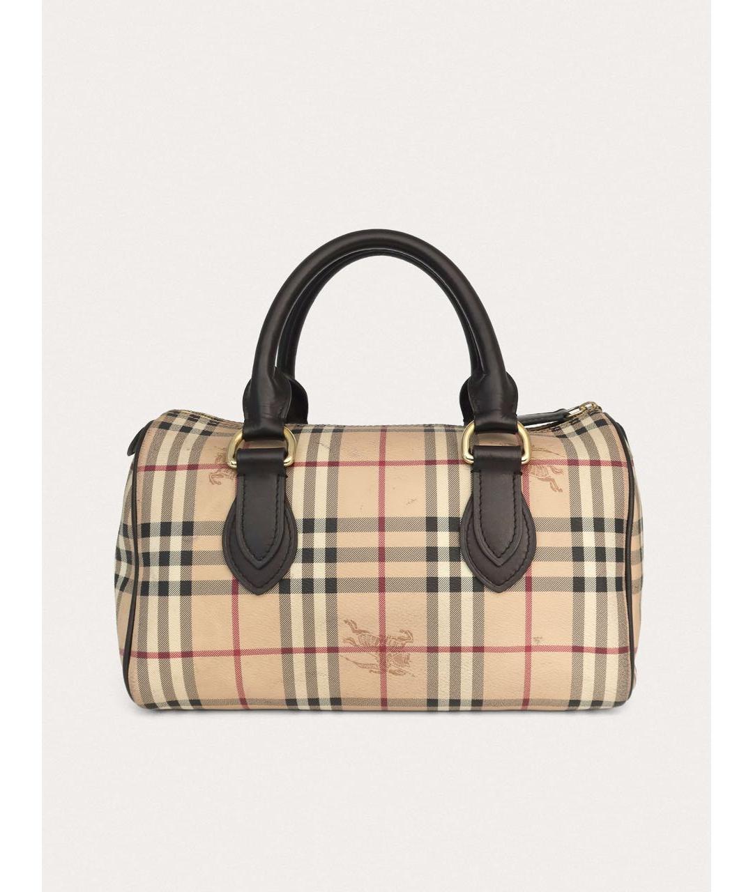 BURBERRY Бежевая кожаная сумка с короткими ручками, фото 3