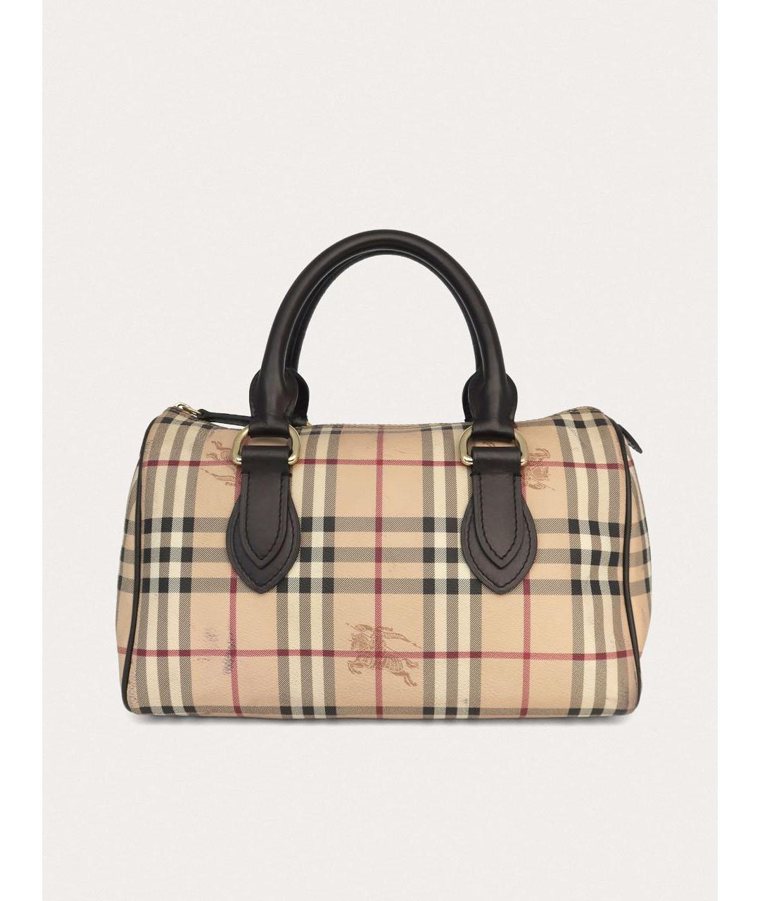 BURBERRY Бежевая кожаная сумка с короткими ручками, фото 9