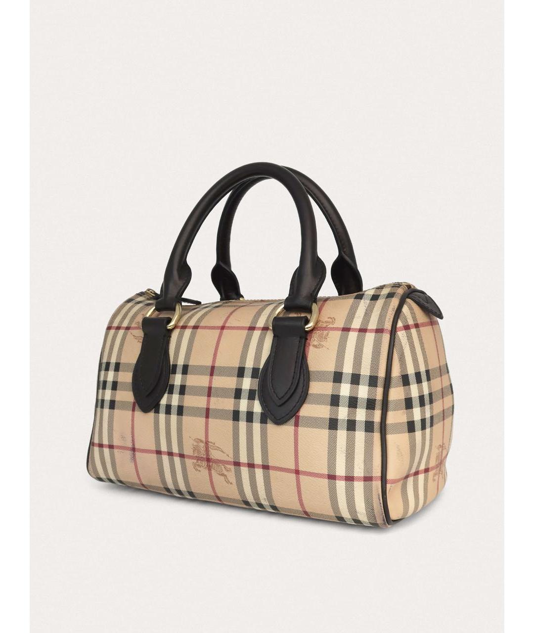 BURBERRY Бежевая кожаная сумка с короткими ручками, фото 2