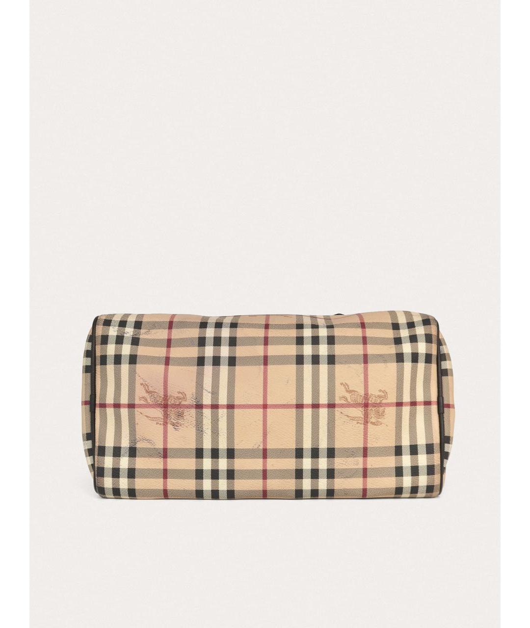 BURBERRY Бежевая кожаная сумка с короткими ручками, фото 4