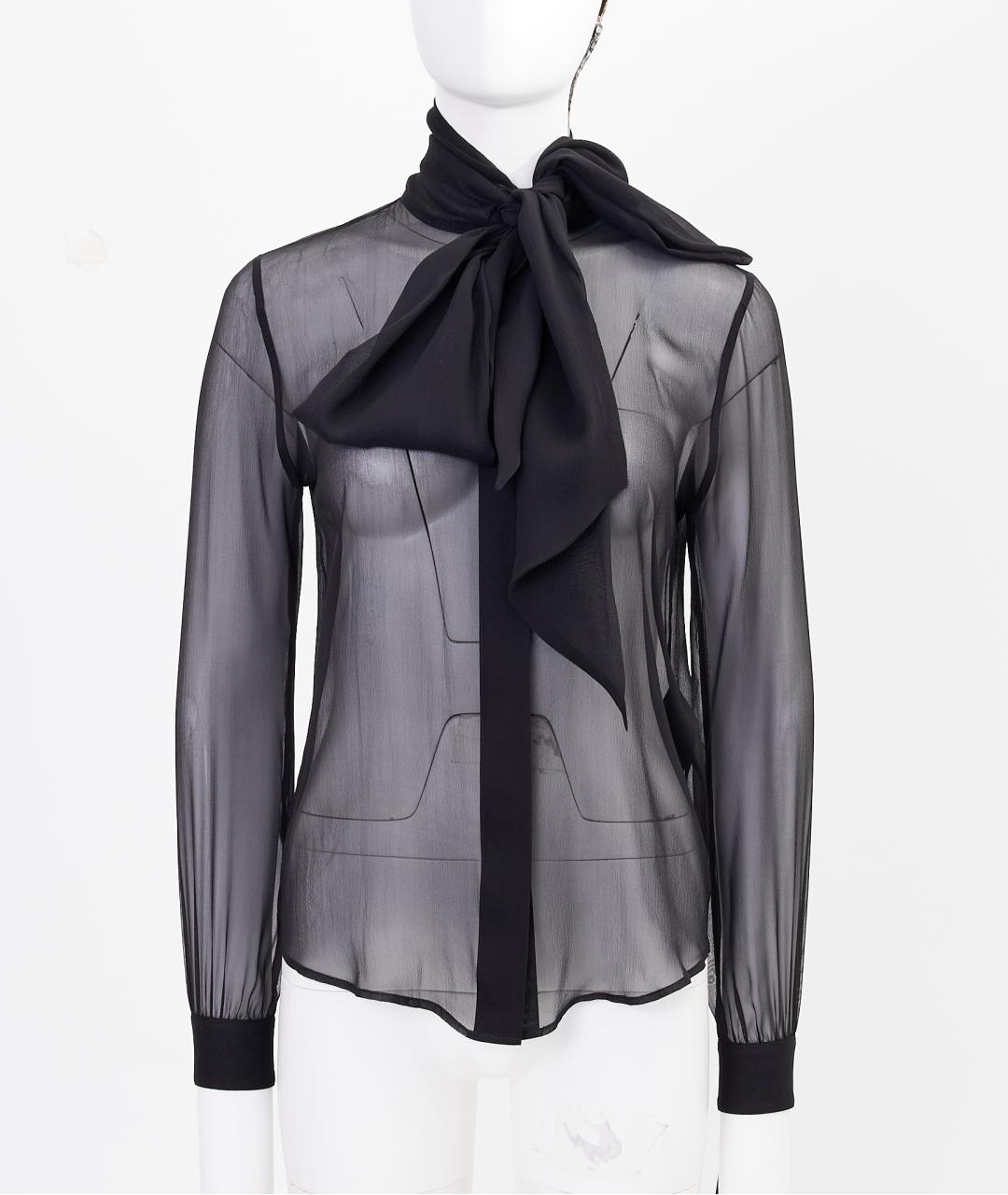 SAINT LAURENT Черная шелковая блузы, фото 6