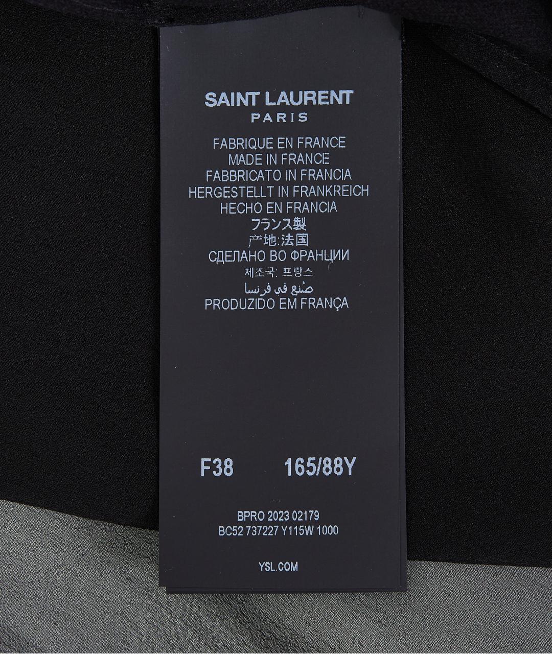 SAINT LAURENT Черная шелковая блузы, фото 4