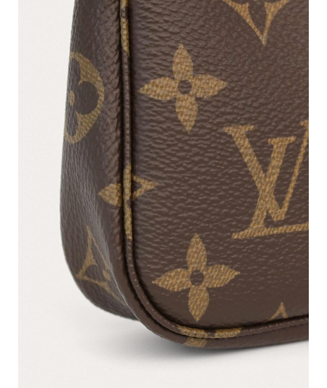 LOUIS VUITTON Коричневая кожаная сумка с короткими ручками, фото 5