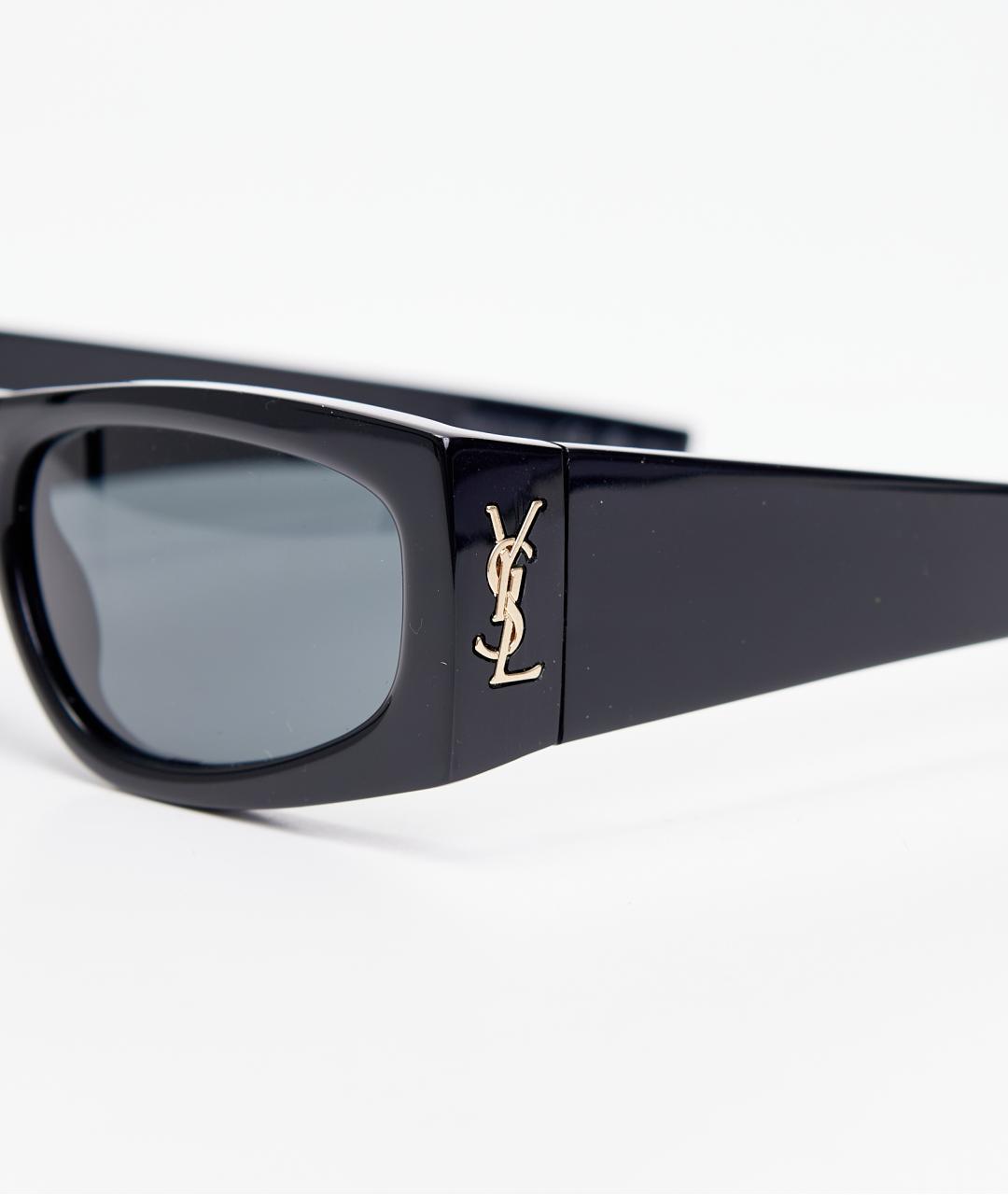 SAINT LAURENT Черные пластиковые солнцезащитные очки, фото 3