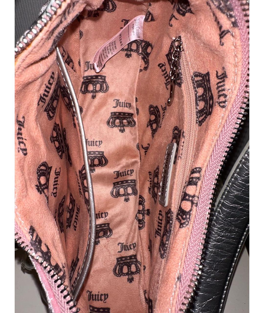 JUICY COUTURE Розовая бархатная сумка через плечо, фото 5