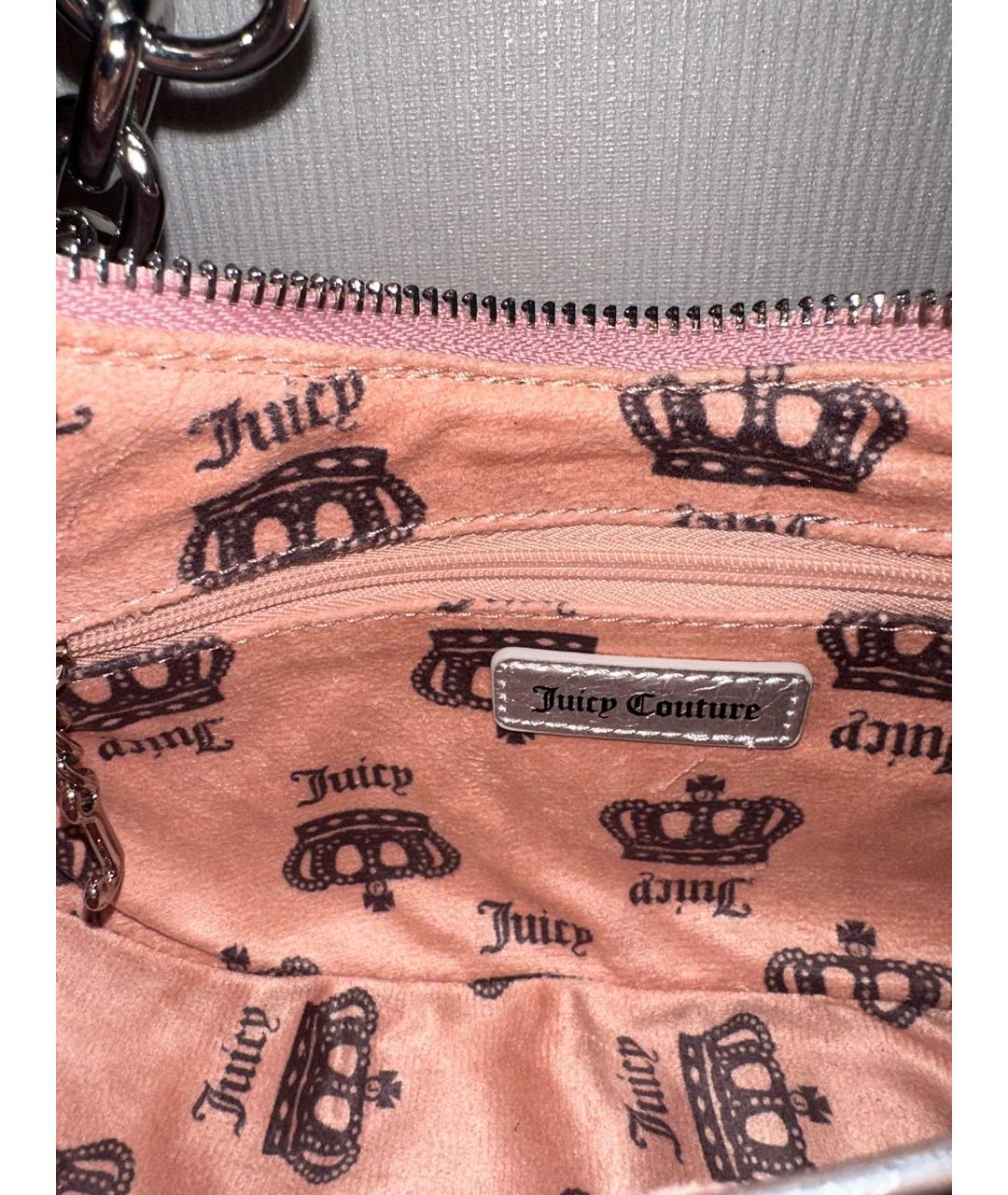JUICY COUTURE Розовая бархатная сумка через плечо, фото 6