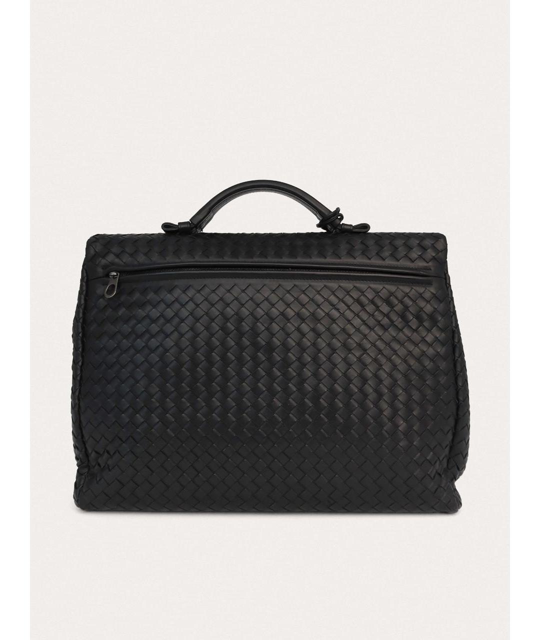 BOTTEGA VENETA Черный кожаный портфель, фото 3