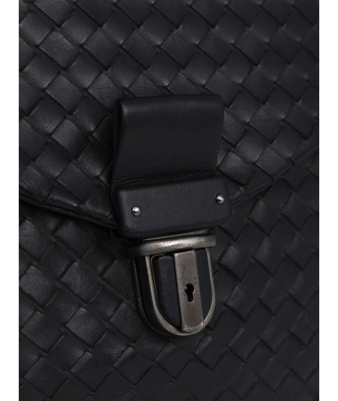 BOTTEGA VENETA Черный кожаный портфель, фото 7