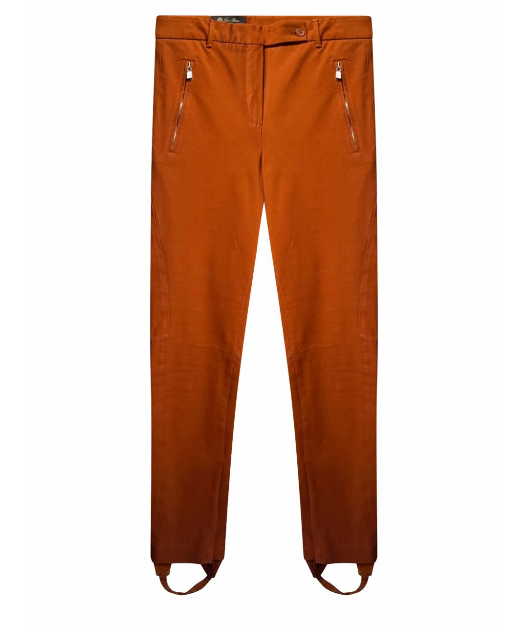 LORO PIANA Оранжевые хлопковые брюки узкие, фото 1