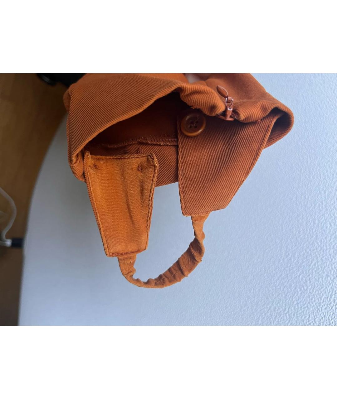 LORO PIANA Оранжевые хлопковые брюки узкие, фото 5
