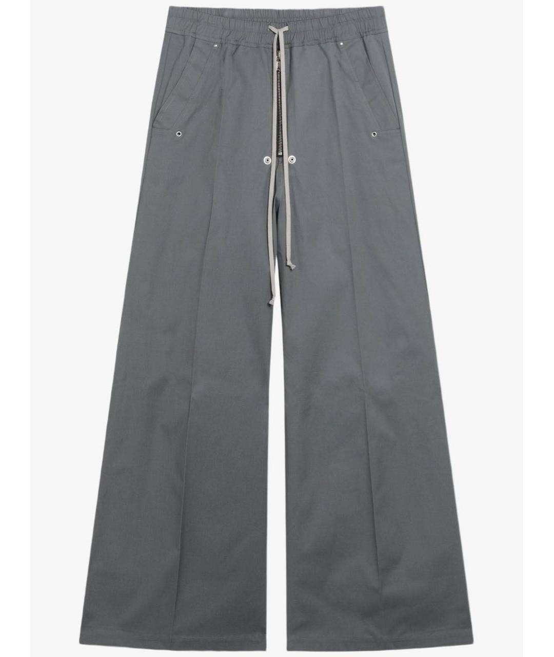 RICK OWENS Серые хлопковые повседневные брюки, фото 8