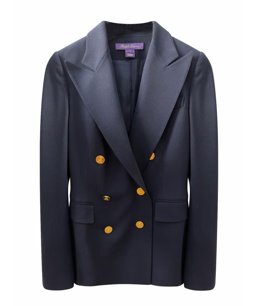 RALPH LAUREN PURPLE LABEL Темно-синий шерстяной жакет/пиджак, фото 1