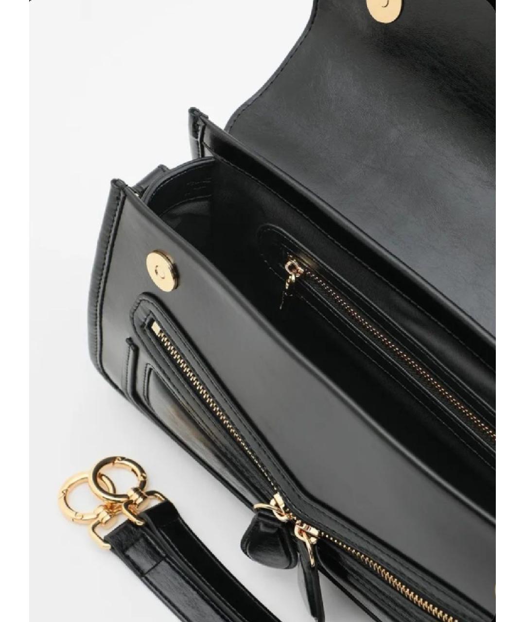 LOVE MOSCHINO Черная кожаная сумка через плечо, фото 4
