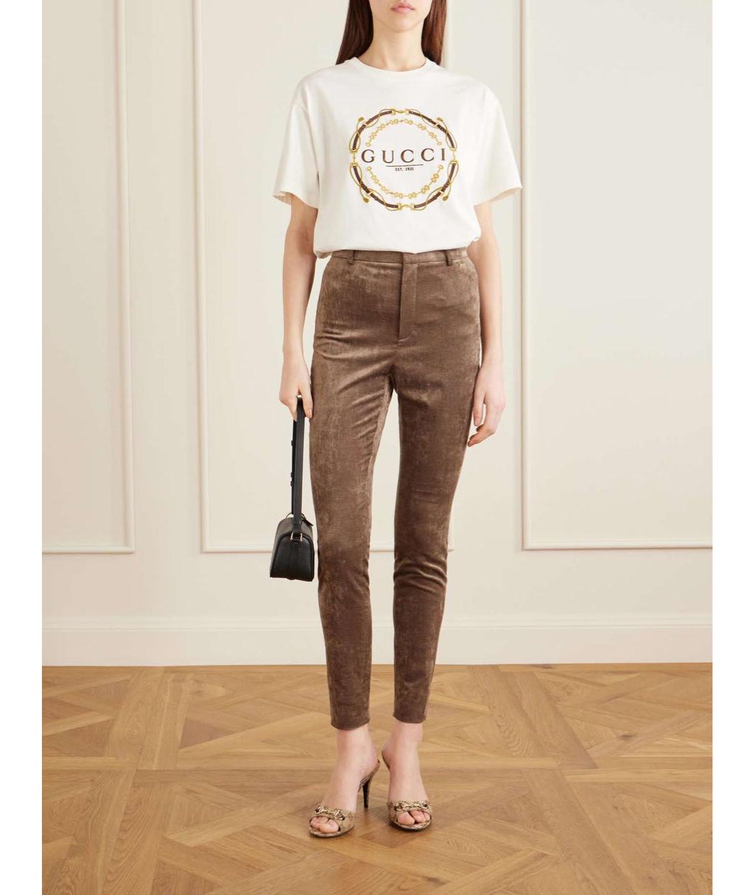 GUCCI Белая хлопковая футболка, фото 2