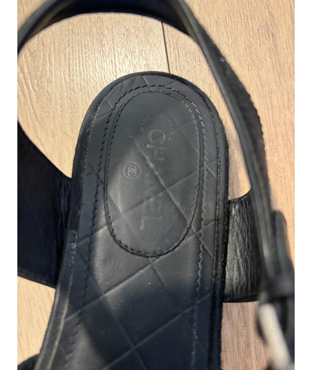 CHANEL Черные сандалии, фото 5