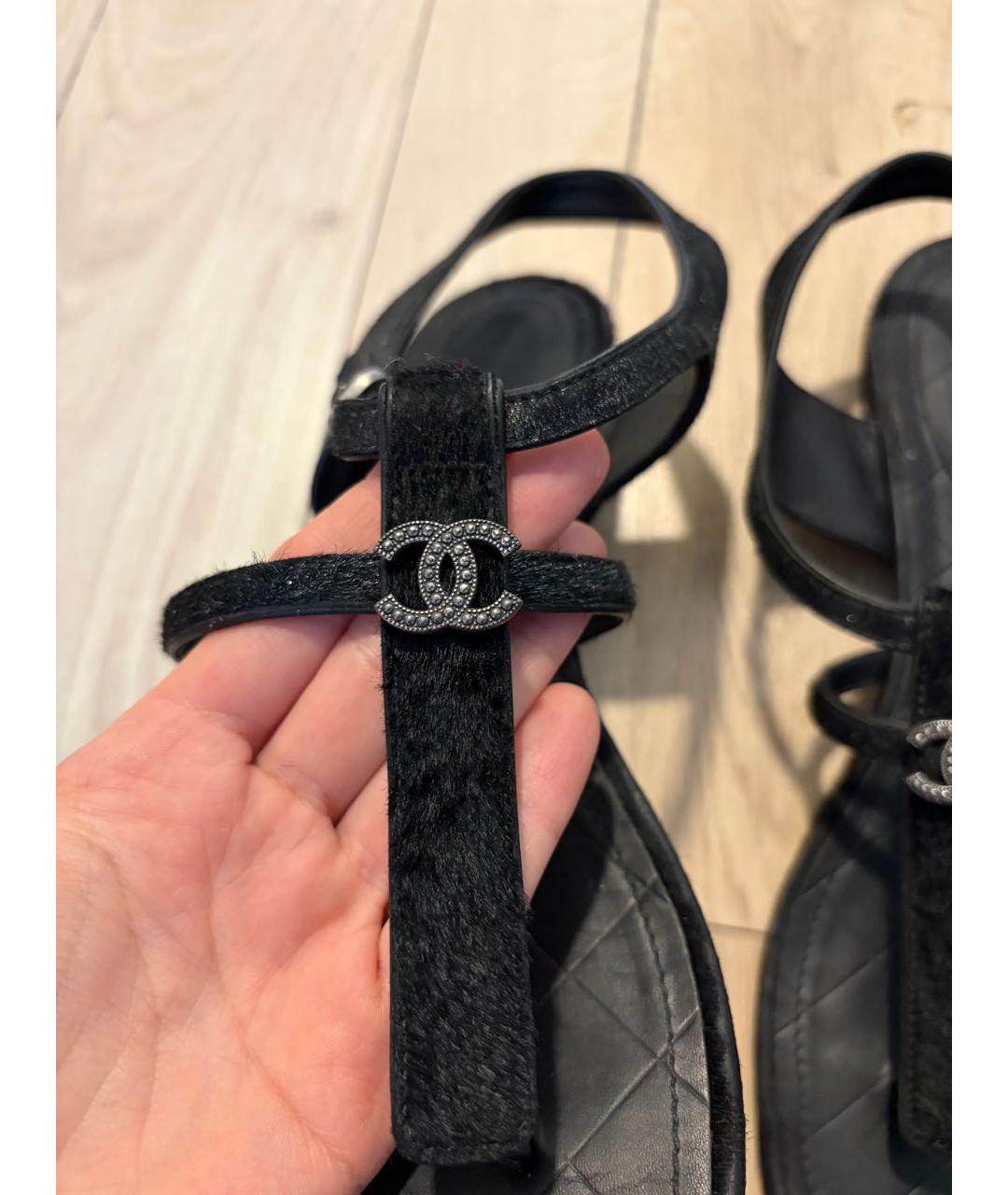 CHANEL Черные сандалии, фото 3