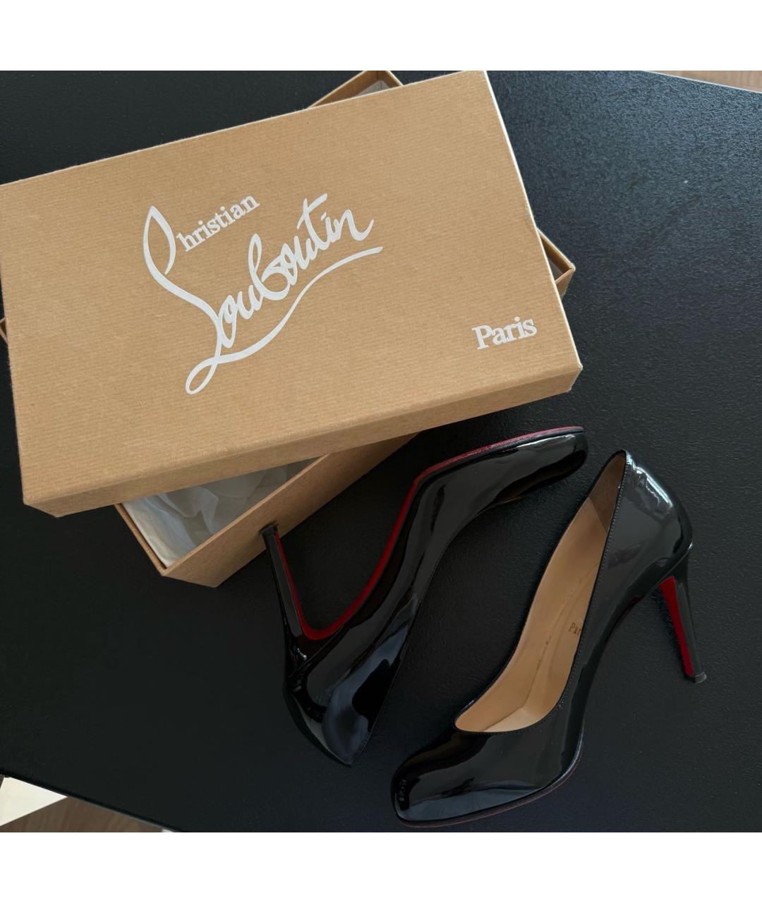CHRISTIAN LOUBOUTIN Черные туфли из лакированной кожи, фото 8