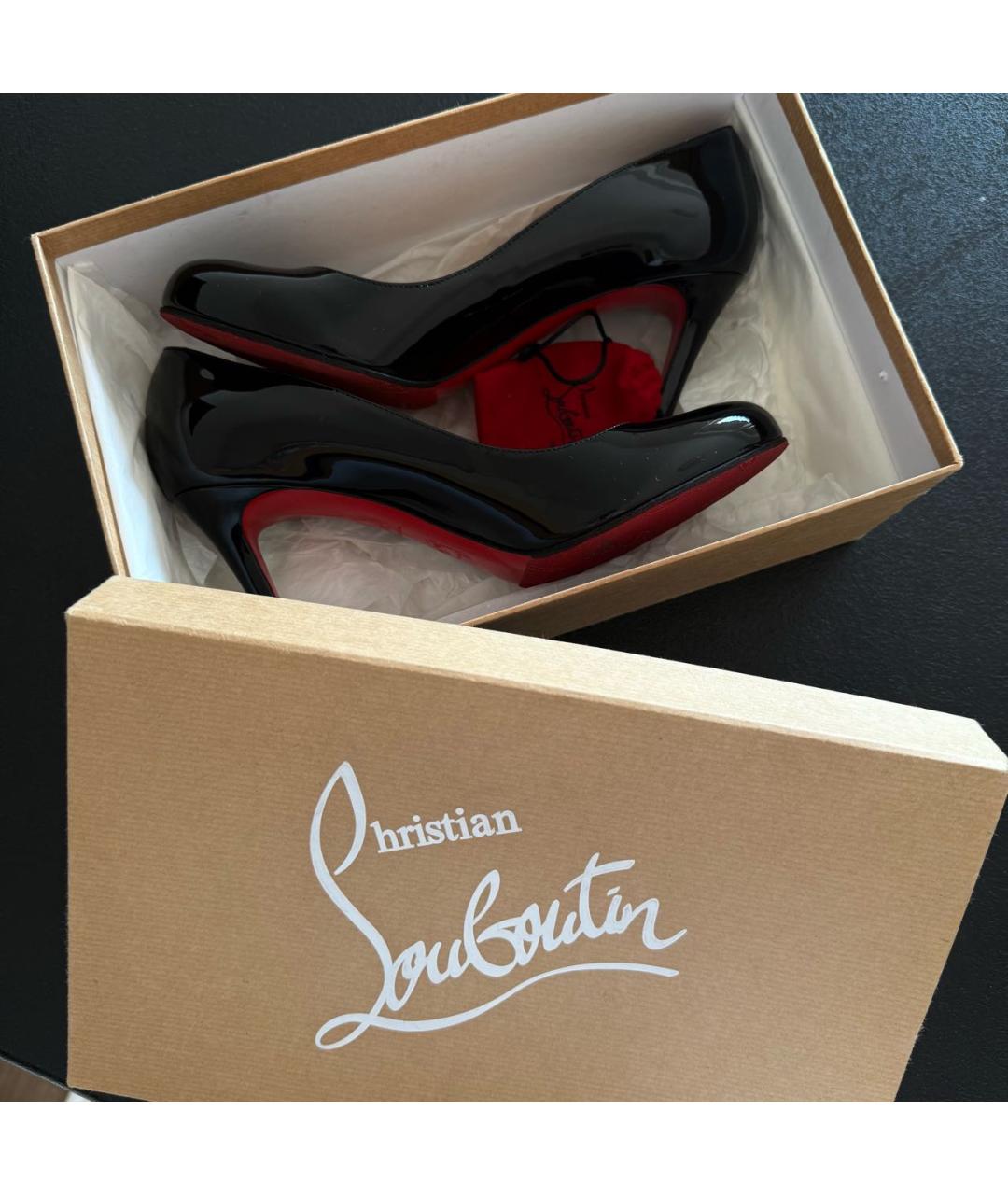 CHRISTIAN LOUBOUTIN Черные туфли из лакированной кожи, фото 7