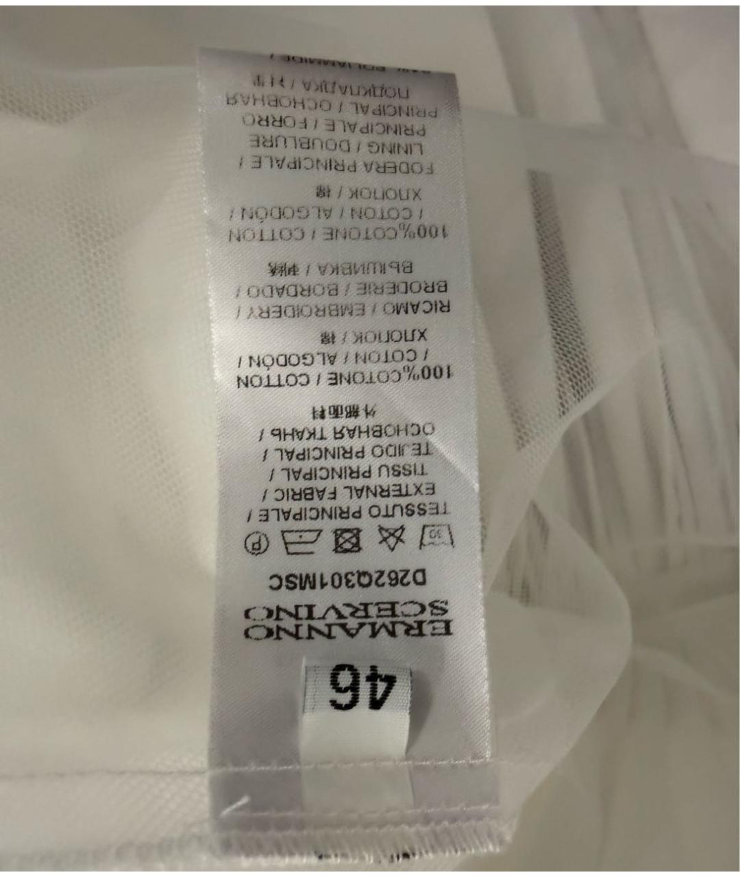 ERMANNO SCERVINO Белое хлопковое платье, фото 3
