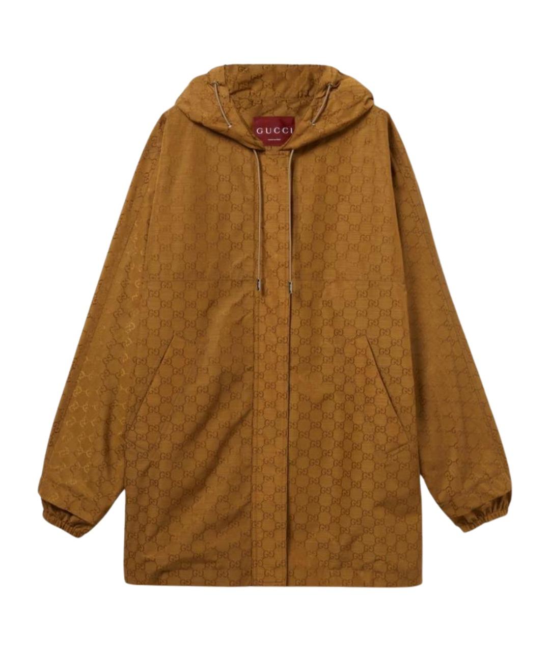 GUCCI Коричневая полиамидовая куртка, фото 1