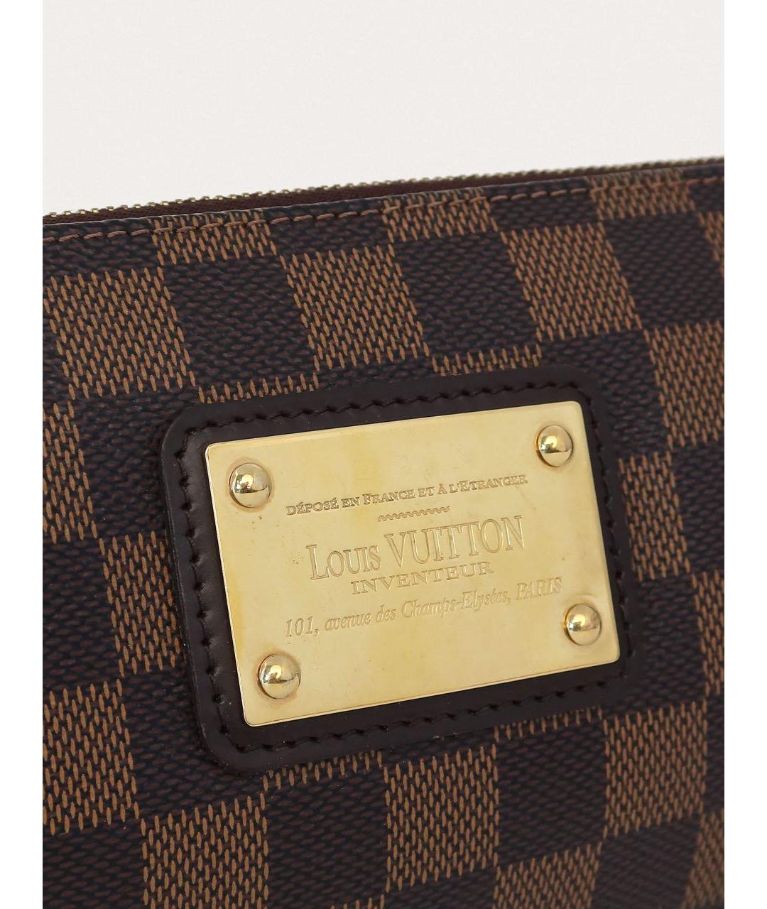 LOUIS VUITTON Коричневая кожаная сумка через плечо, фото 7