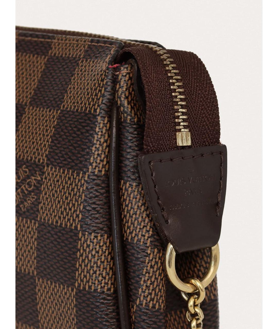 LOUIS VUITTON Коричневая кожаная сумка через плечо, фото 6