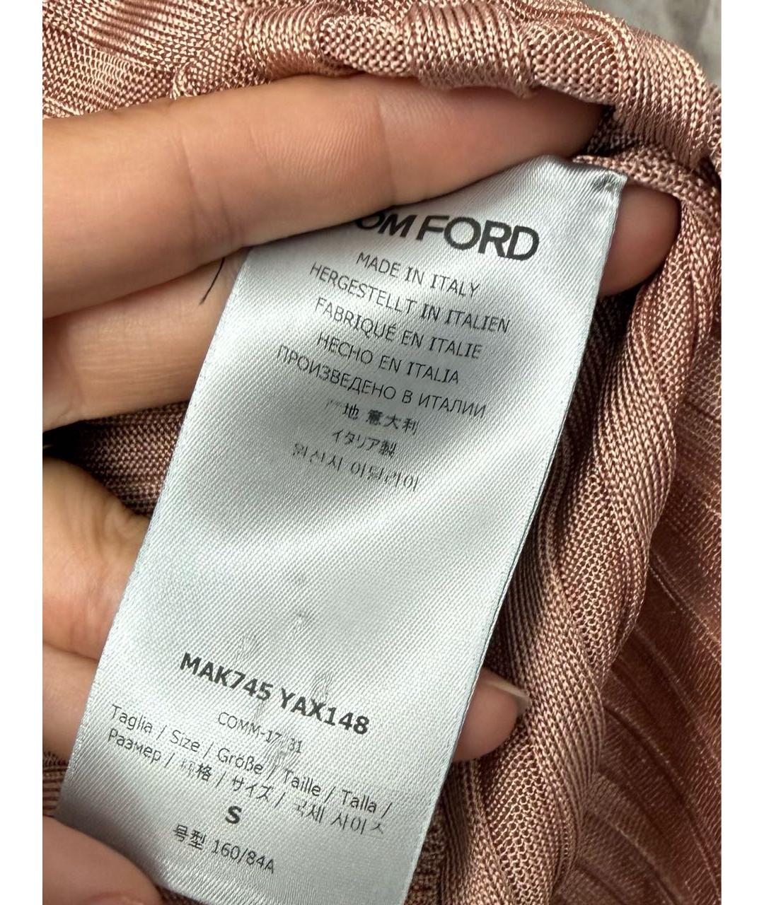 TOM FORD Коричневая шелковая водолазка, фото 5