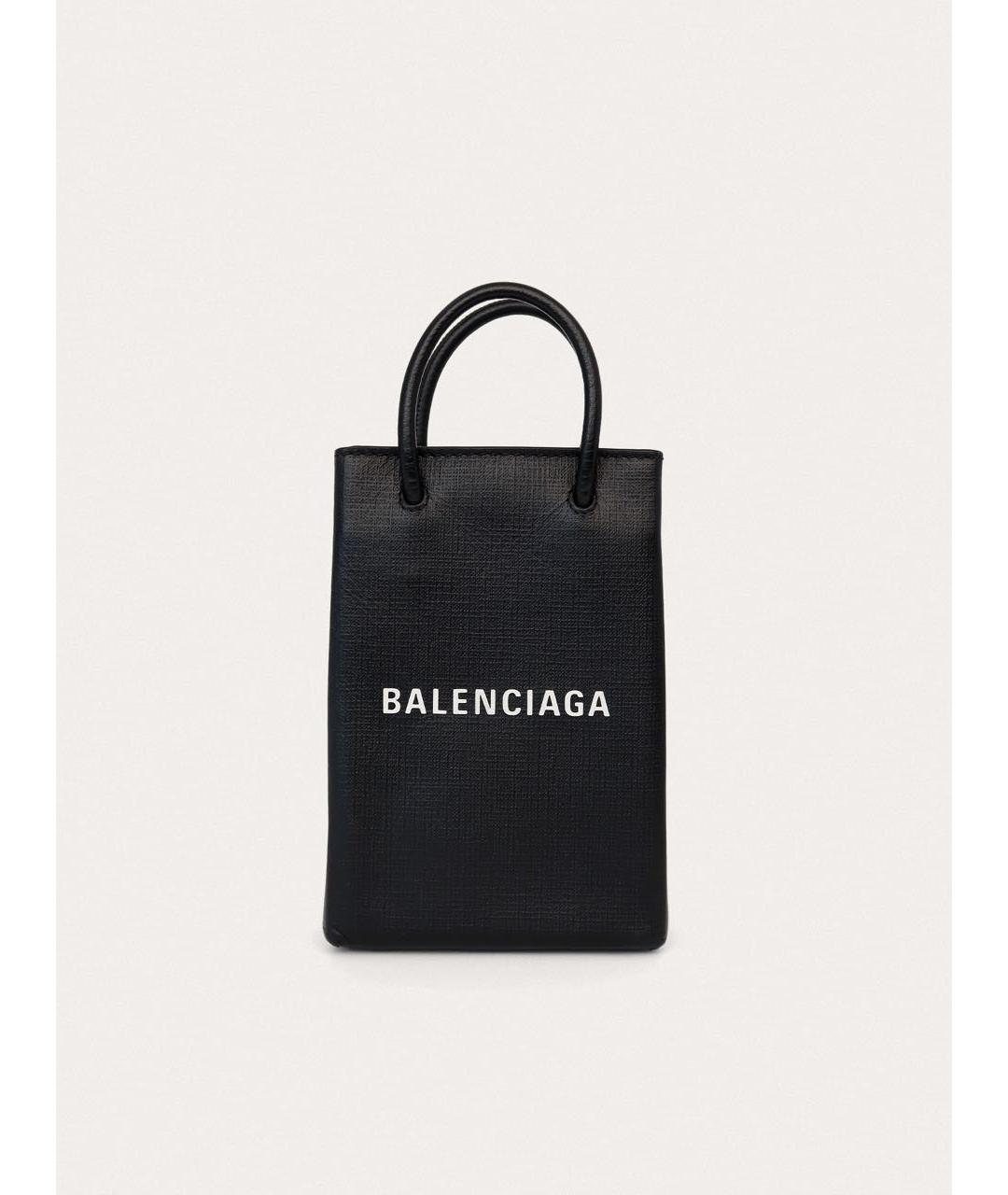 BALENCIAGA Черная кожаная сумка через плечо, фото 9