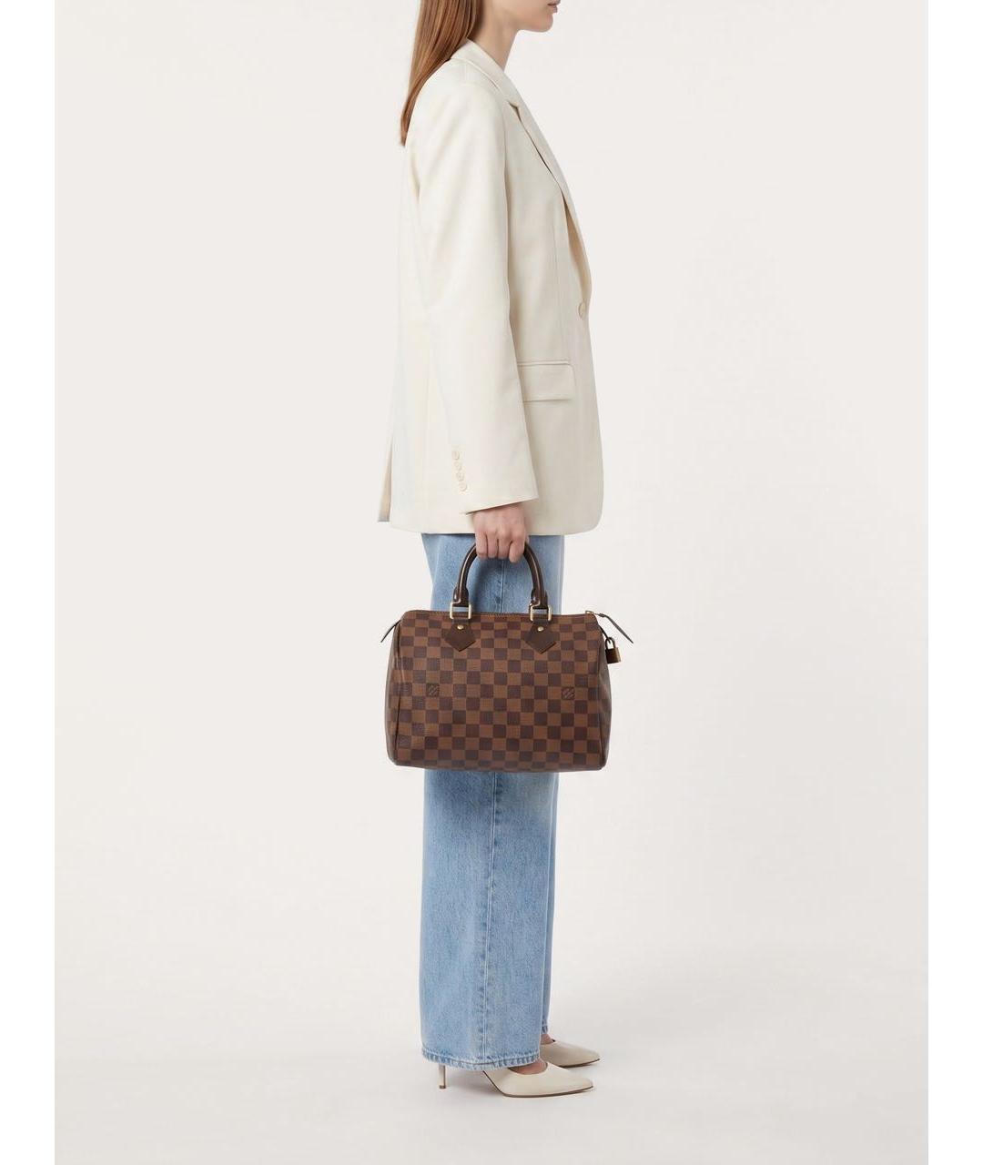 LOUIS VUITTON Коричневая кожаная сумка с короткими ручками, фото 8