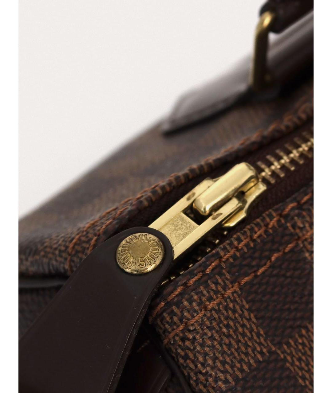 LOUIS VUITTON Коричневая кожаная сумка с короткими ручками, фото 6