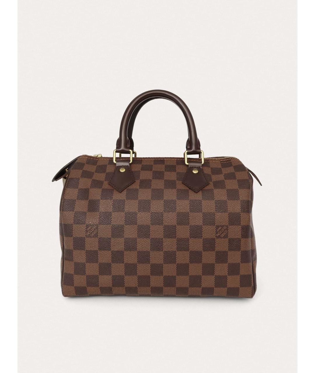 LOUIS VUITTON Коричневая кожаная сумка с короткими ручками, фото 3