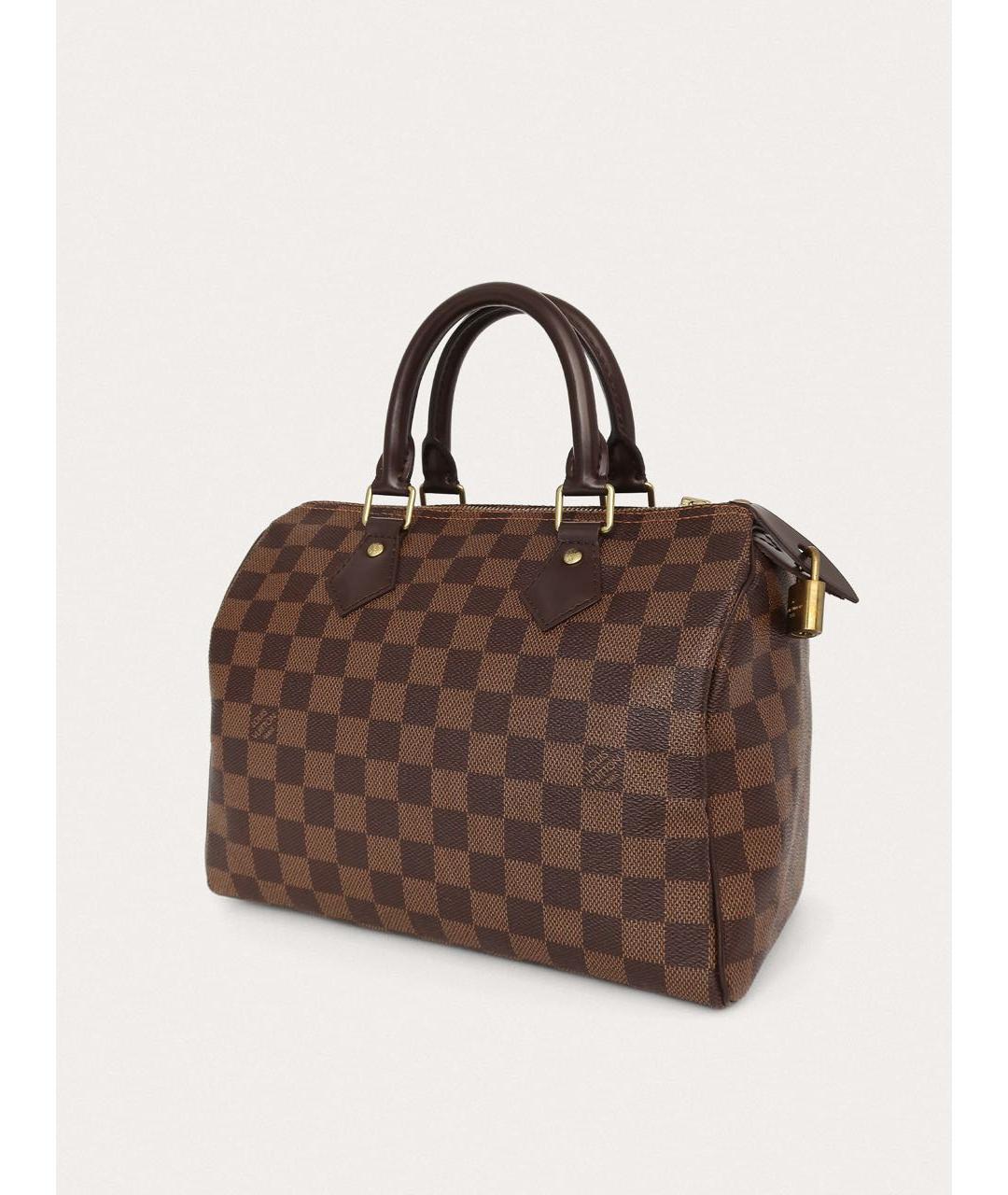 LOUIS VUITTON Коричневая кожаная сумка с короткими ручками, фото 2