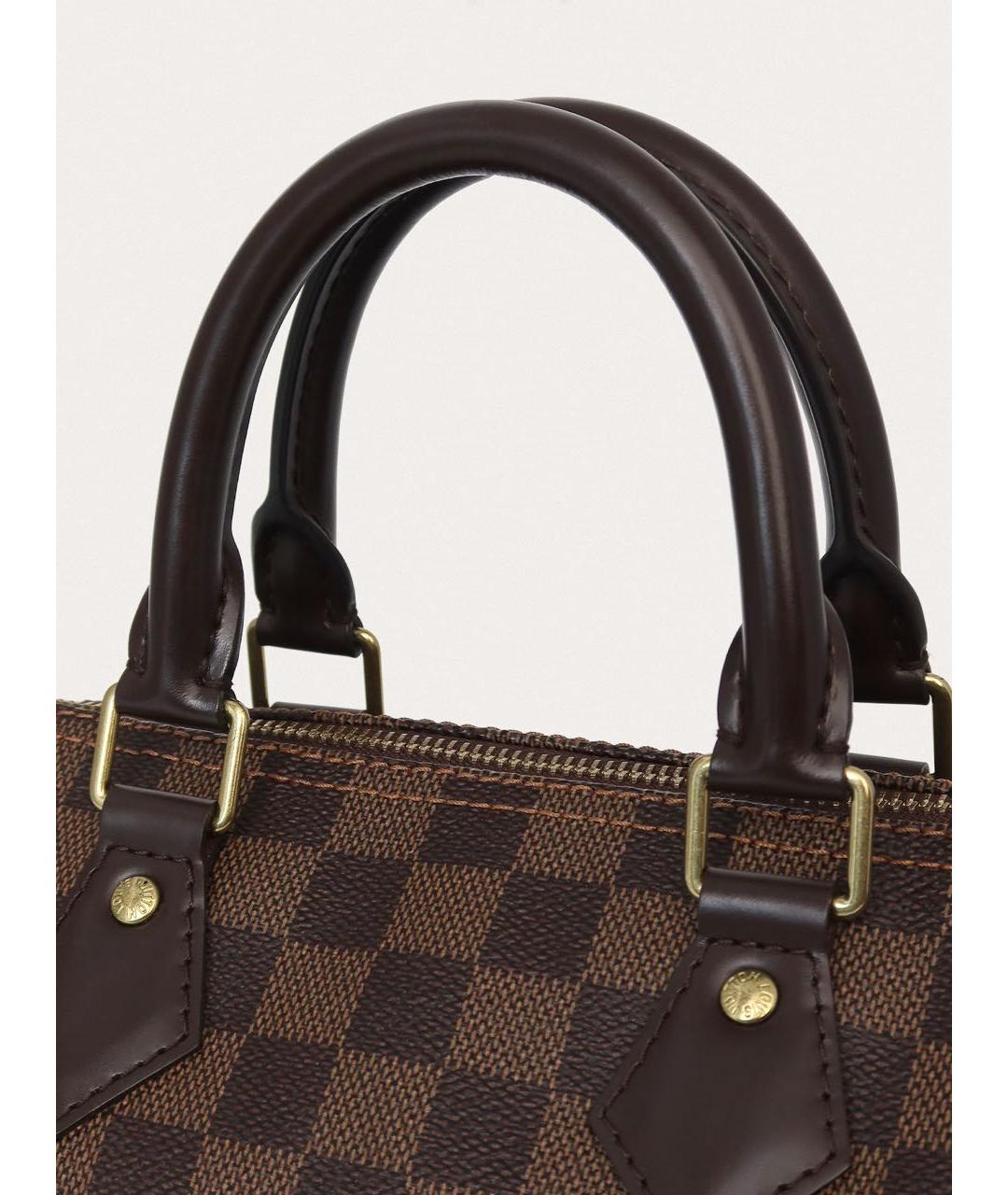LOUIS VUITTON Коричневая кожаная сумка с короткими ручками, фото 7