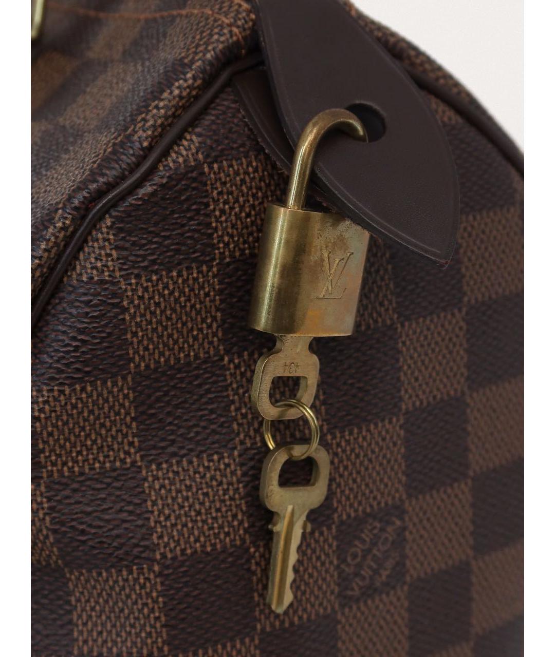 LOUIS VUITTON Коричневая кожаная сумка с короткими ручками, фото 5