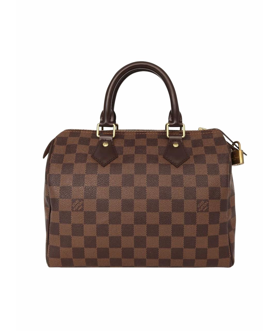 LOUIS VUITTON Коричневая кожаная сумка с короткими ручками, фото 1