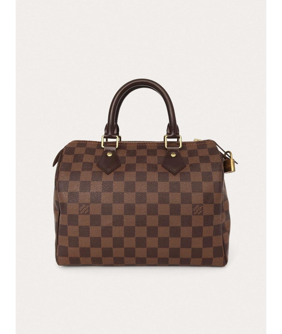 LOUIS VUITTON Коричневая кожаная сумка с короткими ручками, фото 9