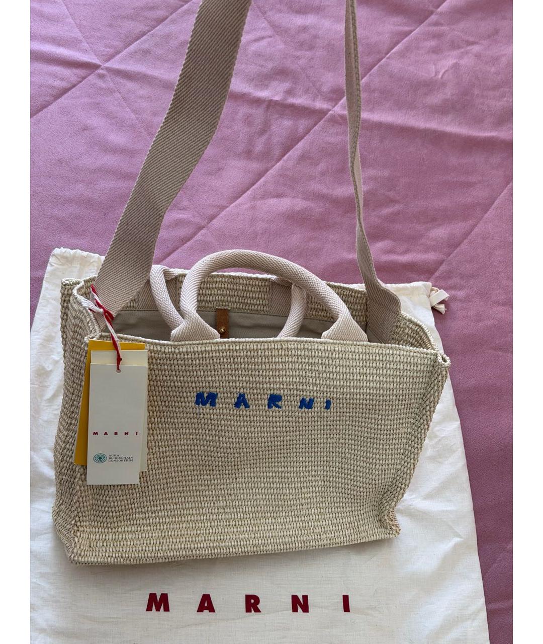 MARNI Плетеная пляжная сумка, фото 7
