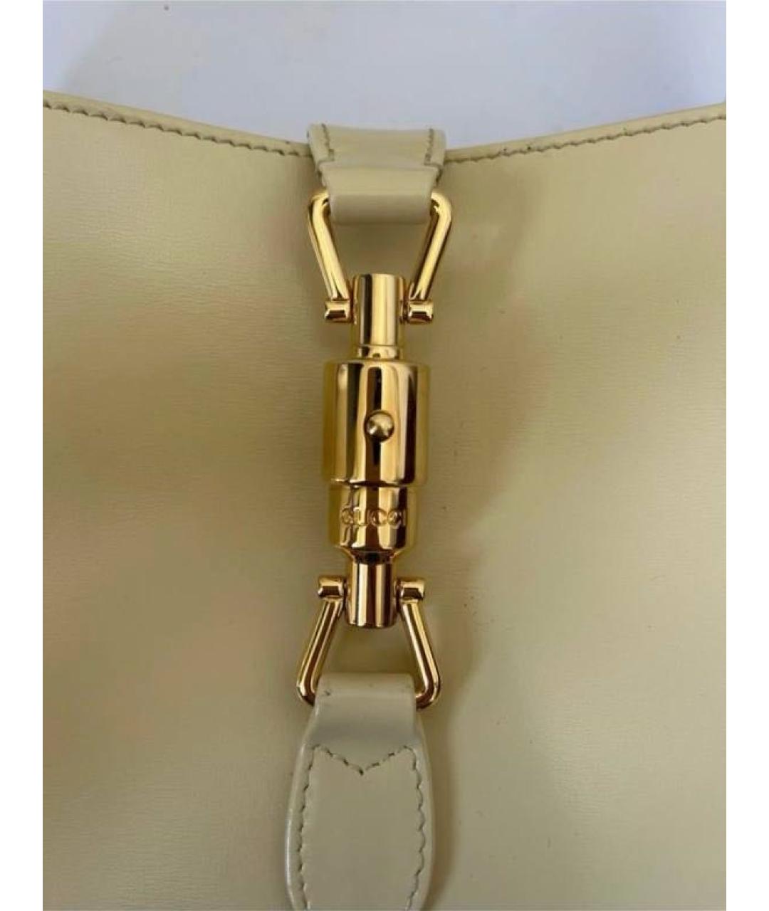 GUCCI Желтая кожаная сумка с короткими ручками, фото 4