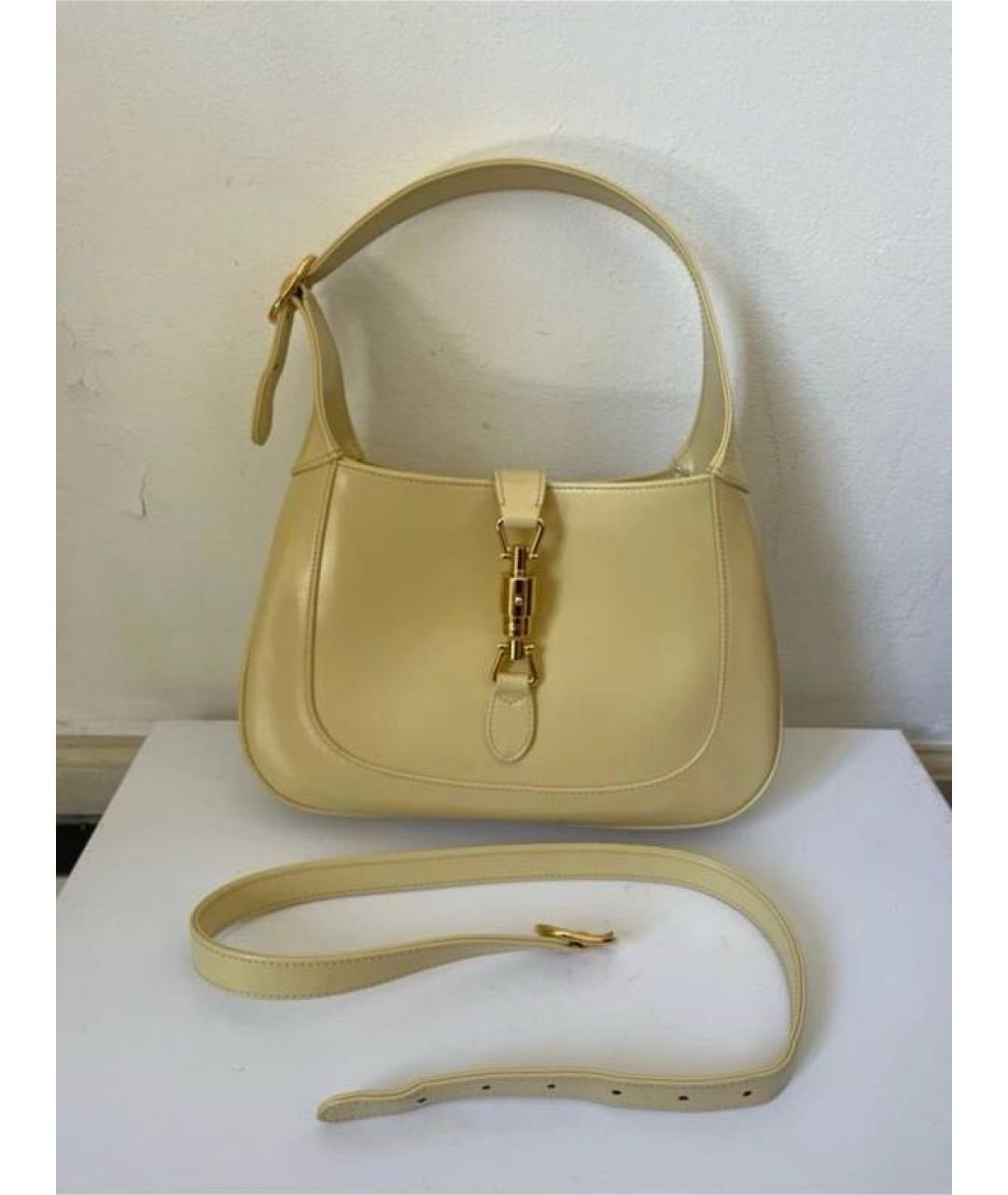 GUCCI Желтая кожаная сумка с короткими ручками, фото 3