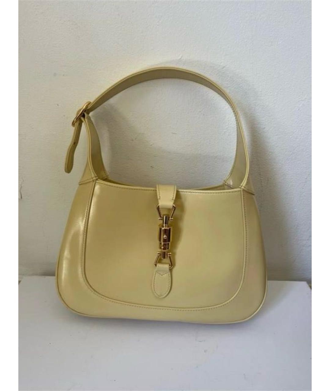 GUCCI Желтая кожаная сумка с короткими ручками, фото 7
