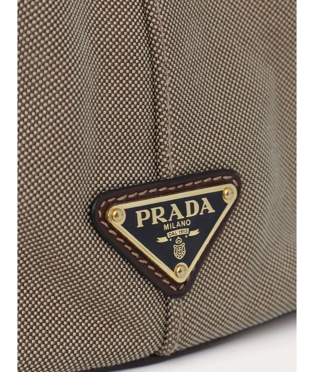 PRADA Бежевая тканевая сумка через плечо, фото 6